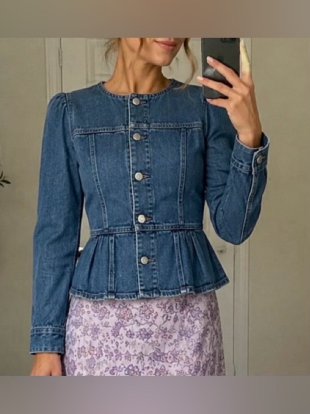 Levi’s Premium Peplum Denim Jacket | Fitted Corset Style | Size: M
